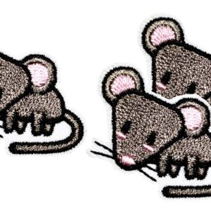 Tiny Truly Lovely Mouse Rat Cartoon Children Kid Embroidered Sew on Patches Stickers Logo Clothes T-Shirt Jackets Hats Jeans Backpacks DIY Embroidery Costume Patch for Men Women Boys Girls (3 PCS)