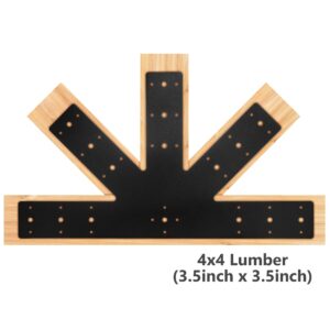 Sihnman 24.0"x13.5" Powder Coated 12 Pitch Gable Plate (1 pc). Heavy Duty 3mm Structure Steel for Decorative Gable Plate, Cedar Gable Bracket, Steel Truss Base Fan for Truss Roof Plate, Pergola Plate.