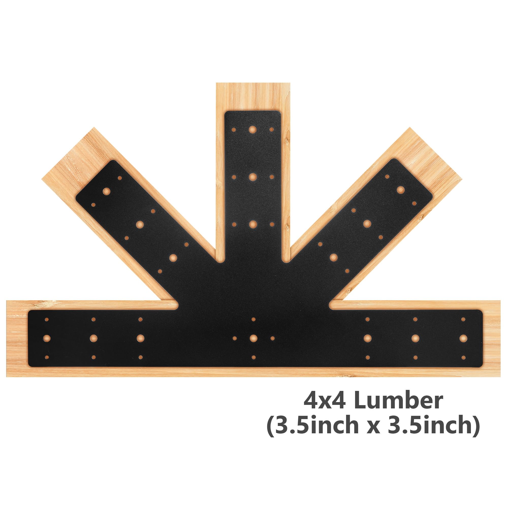 Sihnman 24.0"x13.5" Powder Coated 12 Pitch Gable Plate (1 pc). Heavy Duty 3mm Structure Steel for Decorative Gable Plate, Cedar Gable Bracket, Steel Truss Base Fan for Truss Roof Plate, Pergola Plate.