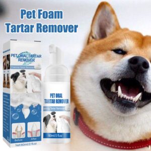 Dog Breath Freshener Foam, Eliminate Breath and Prevent Oral in Dogs and Cats, Teeth Cleaning Foam Spray, Plaques and Tartars Remover, Oral Hygiene for Pets, 2