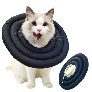 infisu cat cone collar soft (s size), cat donut/cat cones to stop licking, comfy soft recovery collar for cats/kitten after surgery, e-collar/elizabethan collar, blue