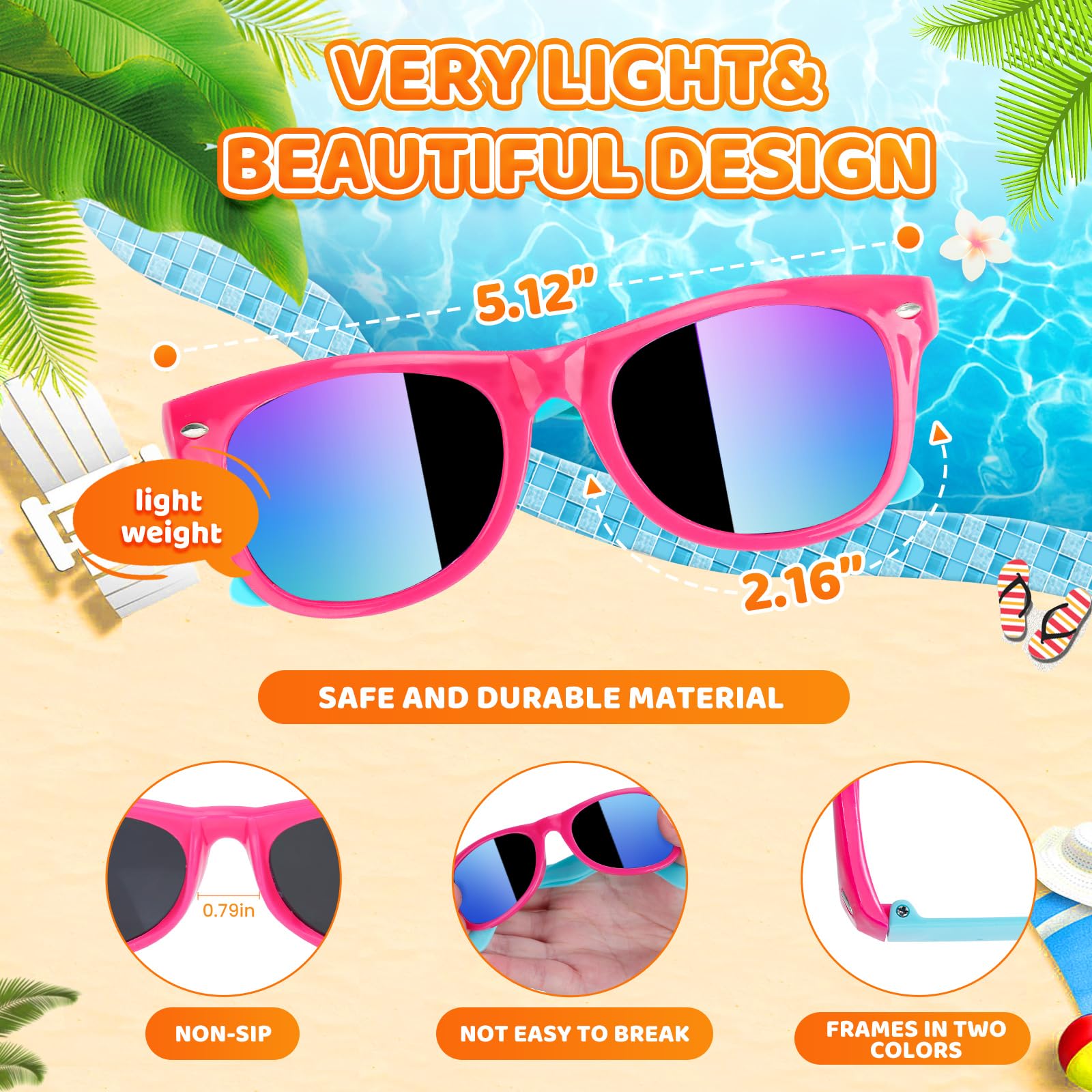 24 Pack Kids Sunglasses Bulk,Kids Sunglasses Party Favor,Neon Sunglasses with UV400 Protection,Boys Girls Age 3-8,Goody Bag Favors,Beach Pool Birthday Graduation Party Supplies,Great Gift for Kids