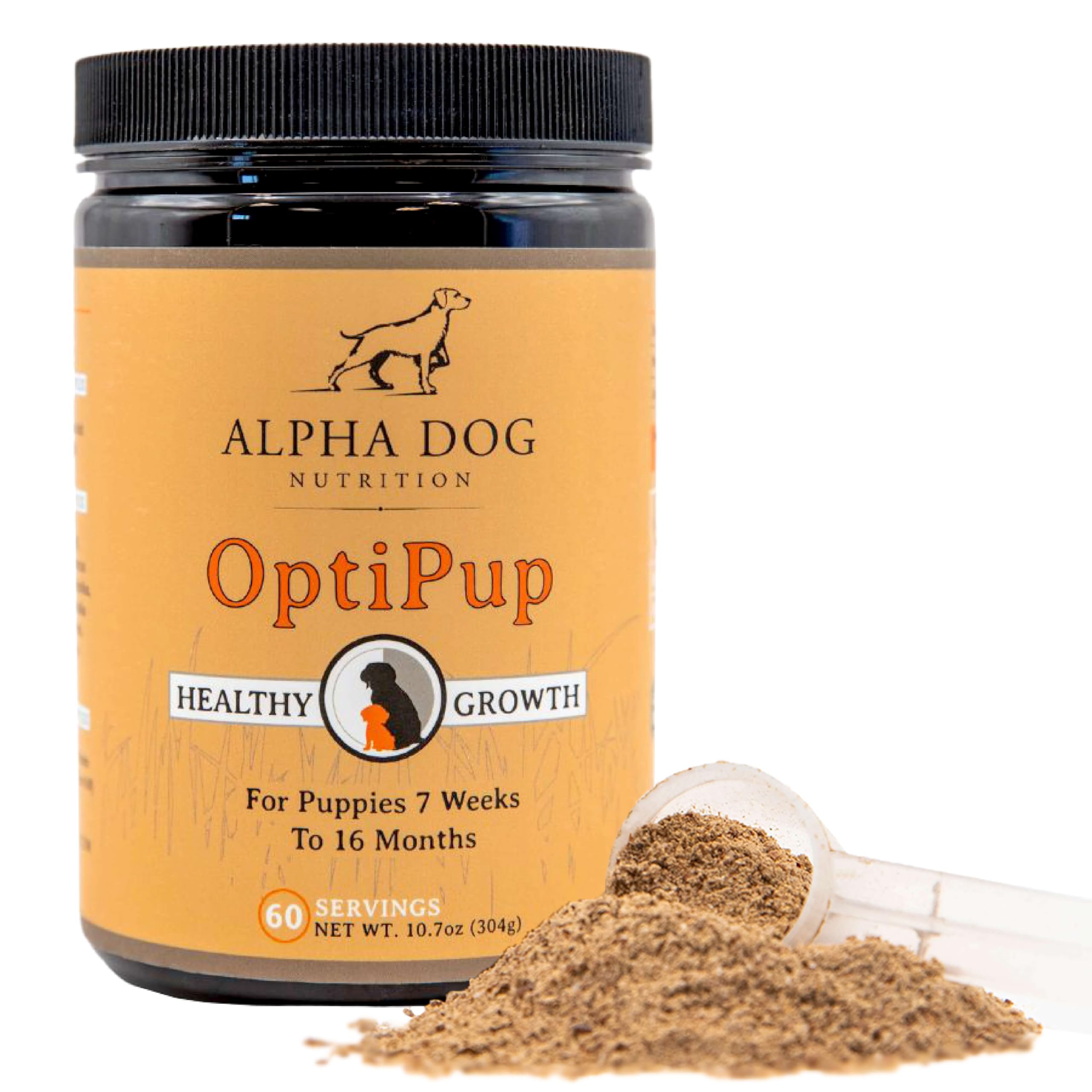 Alpha Dog Nutrition OptiPup All-in-1 Puppy Multivitamin Contains 31 Superfoods Including Probiotics and Prebiotics for Digestive Support, Skin & Immune Health, and Optimum Growth (60 Servings)