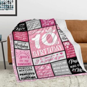 Hocgiwd Gifts for 10 Year Old Girl,10 Year Old Girl Birthday Gifts, 10 Year Old Girl Gift Ideas Blanket, Birthday Gifts for 10 Year Old Girls,10th Birthday Gifts for Girls Blanket 60x50in