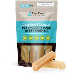 raw paws himalayan yak chews for dogs, medium chews (4 count) - himalayan cheese for medium dogs - yak bones for dogs - yak milk bones for dogs - dog cheese chews himalayan - yak chews for medium dogs