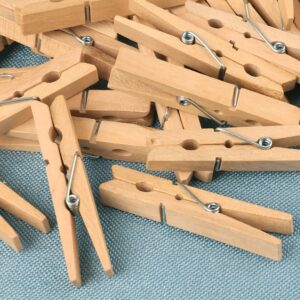 Wood Clothes Pins, 400 PCS 2.83 inches Clothes Pins Wooden for Multipurpose Everyday Laundry, Clothes, Towels, Craft, Photos, Art Wall, by GNIEMCKIN.