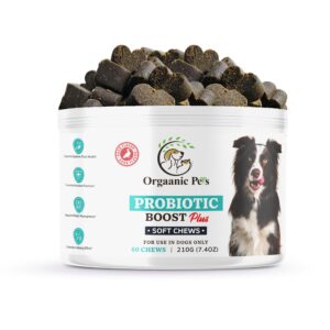 Ultimate Dog PROBIOTIC Chews - Boosts Gut Health and Eases Allergies with PROBIOTICS, POSTBIOTICS, PREBIOTICS (FOS) Inulin - Colostrum - Glutamine - Mushrooms -Pumpkin-QUERCETIN and a SUPERFOOD Blend