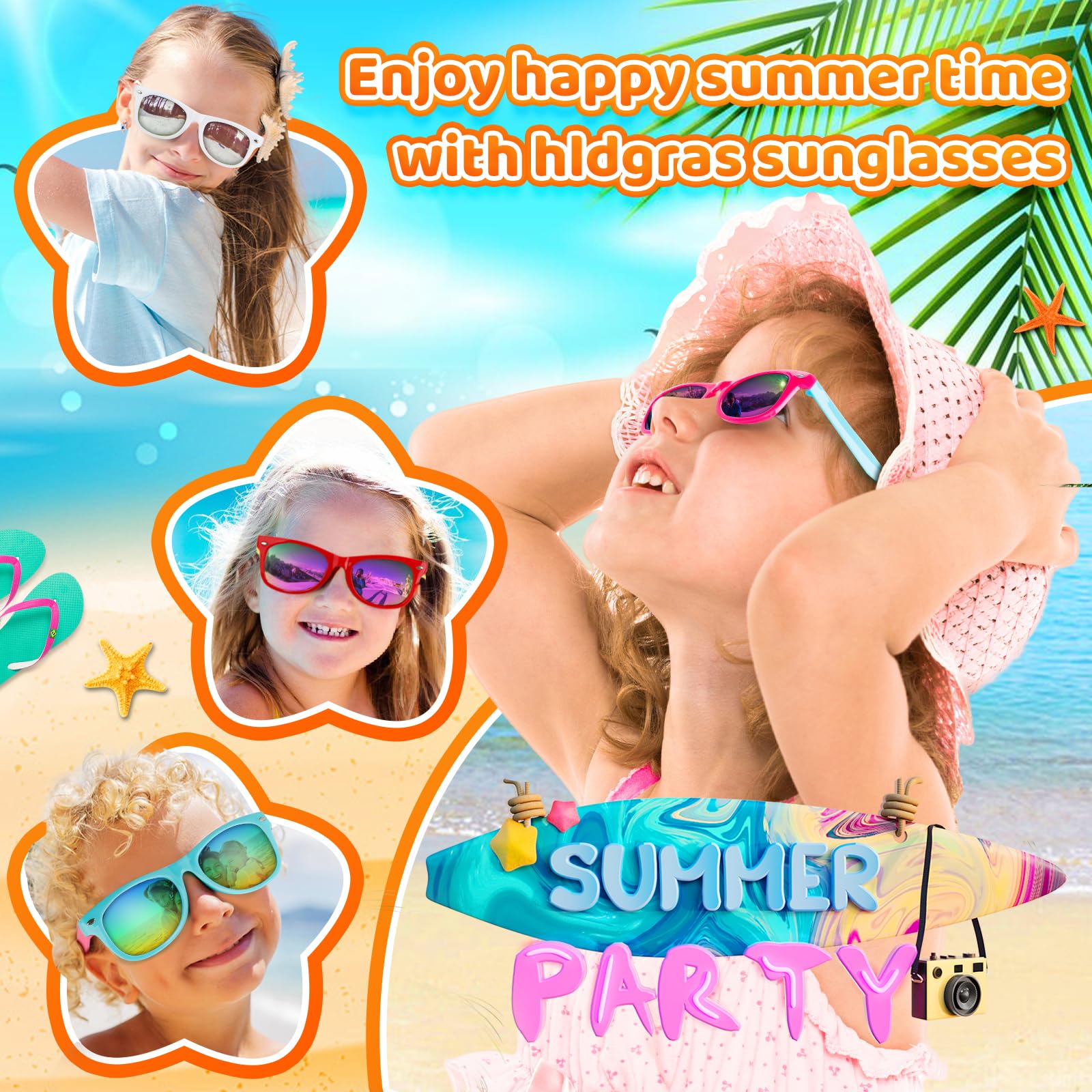 24 Pack Kids Sunglasses Bulk,Kids Sunglasses Party Favor,Neon Sunglasses with UV400 Protection,Boys Girls Age 3-8,Goody Bag Favors,Beach Pool Birthday Graduation Party Supplies,Great Gift for Kids