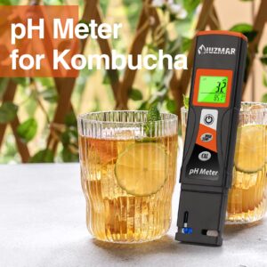 UIUZMAR Digital pH Meter for Water Accurate pH Tester with Plus Temperature Reading Outstanding Stable pH Reader for Checking Aquarium Water Hydroponic Nutrients Hot Tub Swimming Pool