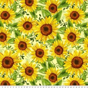 pico textiles 1 yard - sunflowers bouquet fleece fabric - sold by the yard - print fleece fabric - ideal for sewing projects, scarves, no sew fleece throws and tie blankets