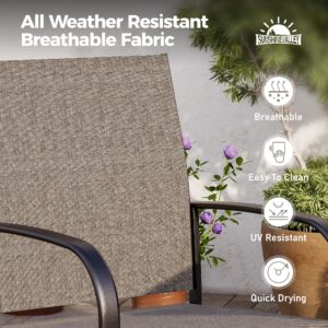 SUNSHINE VALLEY 8 Piece Patio Chairs, Outdoor Dining Chairs for 8,Garden Backyard Lawn Yard Furniture, Brown Stable Patio Dining Chairs Steel Frame with Textilene Fabric Chairs.