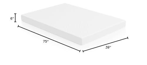 HOMES: Inside + Out Zinne Twin Mattress 6 inch Gel Memory Foam Mattress for Cool Sleep & Pressure Relief, Medium Firm Mattresses CertiPUR-US/Bed-in-a-Box/Pressure Relieving Twin Size