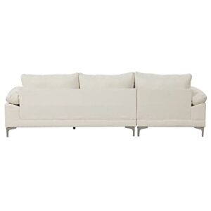 Casa Andrea Milano Luxury Modern Large Boucle L-Shape Sectional Sofa, with Extra Wide Chaise Lounge Couch