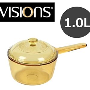 PEARL METAL Vision H CP-8690 Saucepan, 3.4 gal (1.0 L), 6.3 inches (16 cm), Heat Resistant Glass, Microwave Safe, Dishwasher Safe