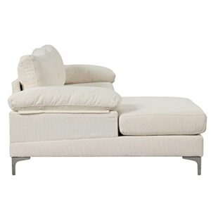 Casa Andrea Milano Luxury Modern Large Boucle L-Shape Sectional Sofa, with Extra Wide Chaise Lounge Couch