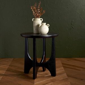 safavieh couture collection sasha black oak veneer accent table