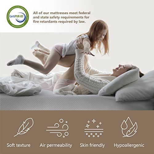 HOMES: Inside + Out Zinne Twin Mattress 6 inch Gel Memory Foam Mattress for Cool Sleep & Pressure Relief, Medium Firm Mattresses CertiPUR-US/Bed-in-a-Box/Pressure Relieving Twin Size