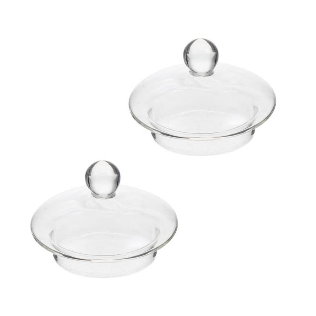 2-Pack Glass Teapot Replacement Lid - Clear Teapot Accessories with Strainer Cover for Home Kitchen Teapots