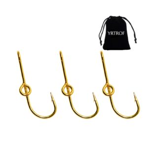 fish hook hat clip gold hats pins decal pcs hat clip hat fishing hook hat pin 3pcs,gold