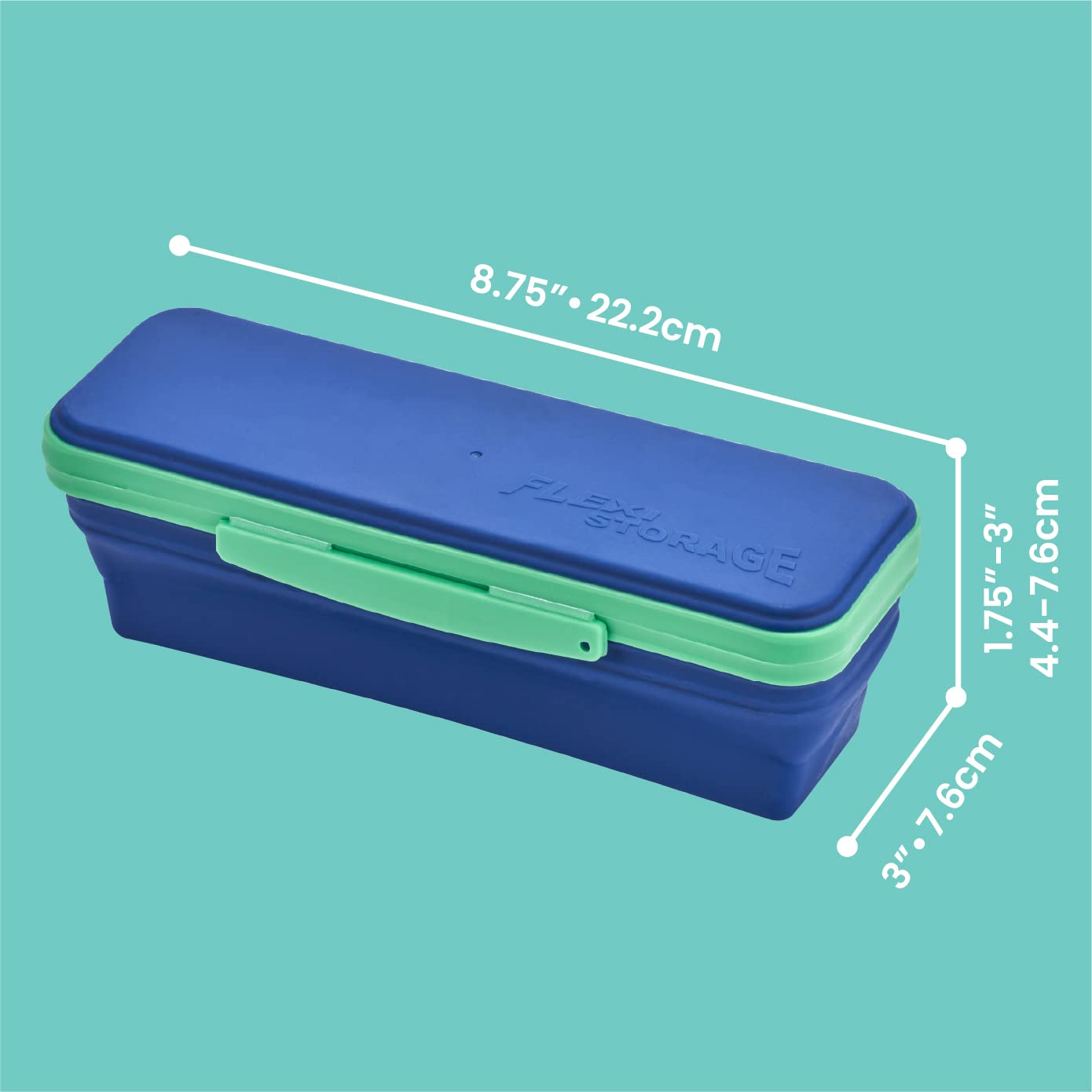 It's Academic Flexi Storage Box with Lid, Compact and Collapsible Pencil Case Design for Craft and School Supplies, Pink and Blue, 2 Pack