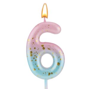 gradient birthday number letter candle, pink blue gradient birthday candles for cake numeral letter birthday candles decoration for birthday parties wedding anniversary (6)