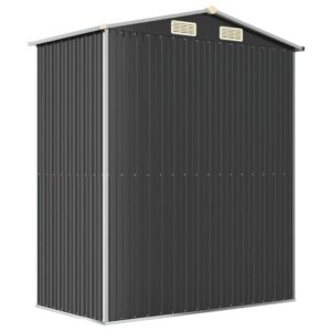 Gecheer Garden Shed Galvanized Steel, Garden Tool Storage Shed with Vent Outdoor Storage Shed Organize Storage House with Door for Backyard Garden Patio Lawn - Anthracite 75.6"x42.5"x87.8"