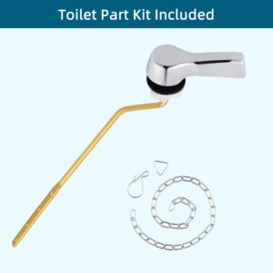 Hygie Rinse Universal Side Mount Toilet Handle Lever Flush Replacement, Toilet Handle with Stainless Steel Flapper Chains, Toilet Repair Kit, Chrome Finish