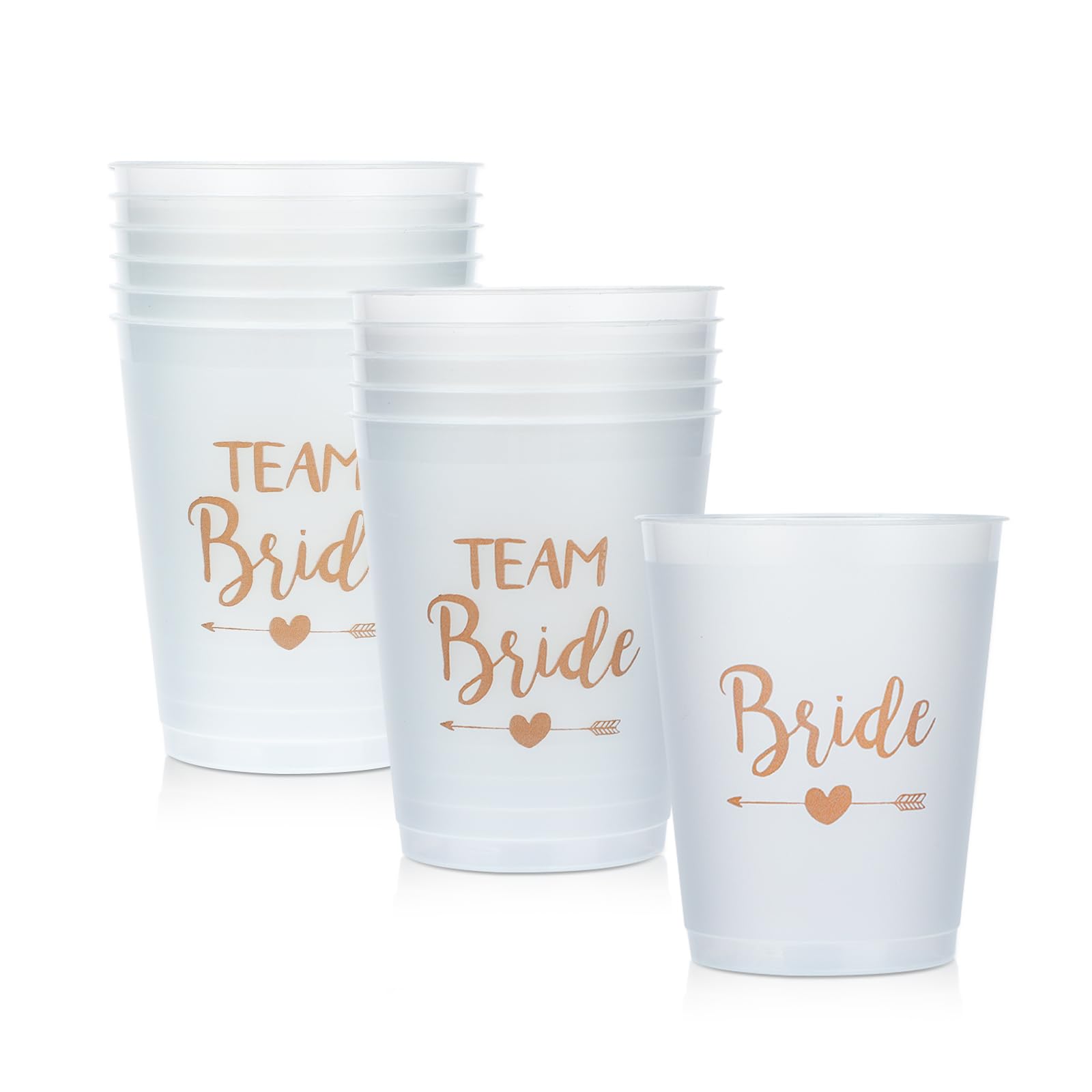 RONRONS 12 Pieces Bachelorette Cups, Plastic White Bride Tribe Cups, Team Bride Bachelorette Party Decorations, Reusable Bachelorette Supplies for Bridal Shower, Bridesmaid Wedding Gift