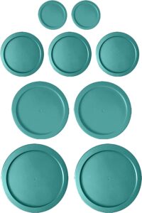 replacement lids for pyrex containers (2) 1-cup (3) 2-cup (2) 4-cup (2) 7-cup (turqoise)