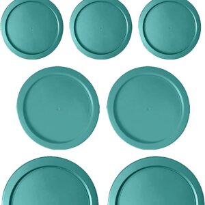 Replacement Lids for Pyrex Containers (2) 1-Cup (3) 2-Cup (2) 4-Cup (2) 7-Cup (Turqoise)