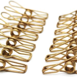 50 Pcs Gold Clothes Pins, AITRAI Heavy Duty ClothesPins Stainless Steel Wire Clothes Pins Laundry Clips for Clothesline Hanging Clothes Outdoor Travel Camping