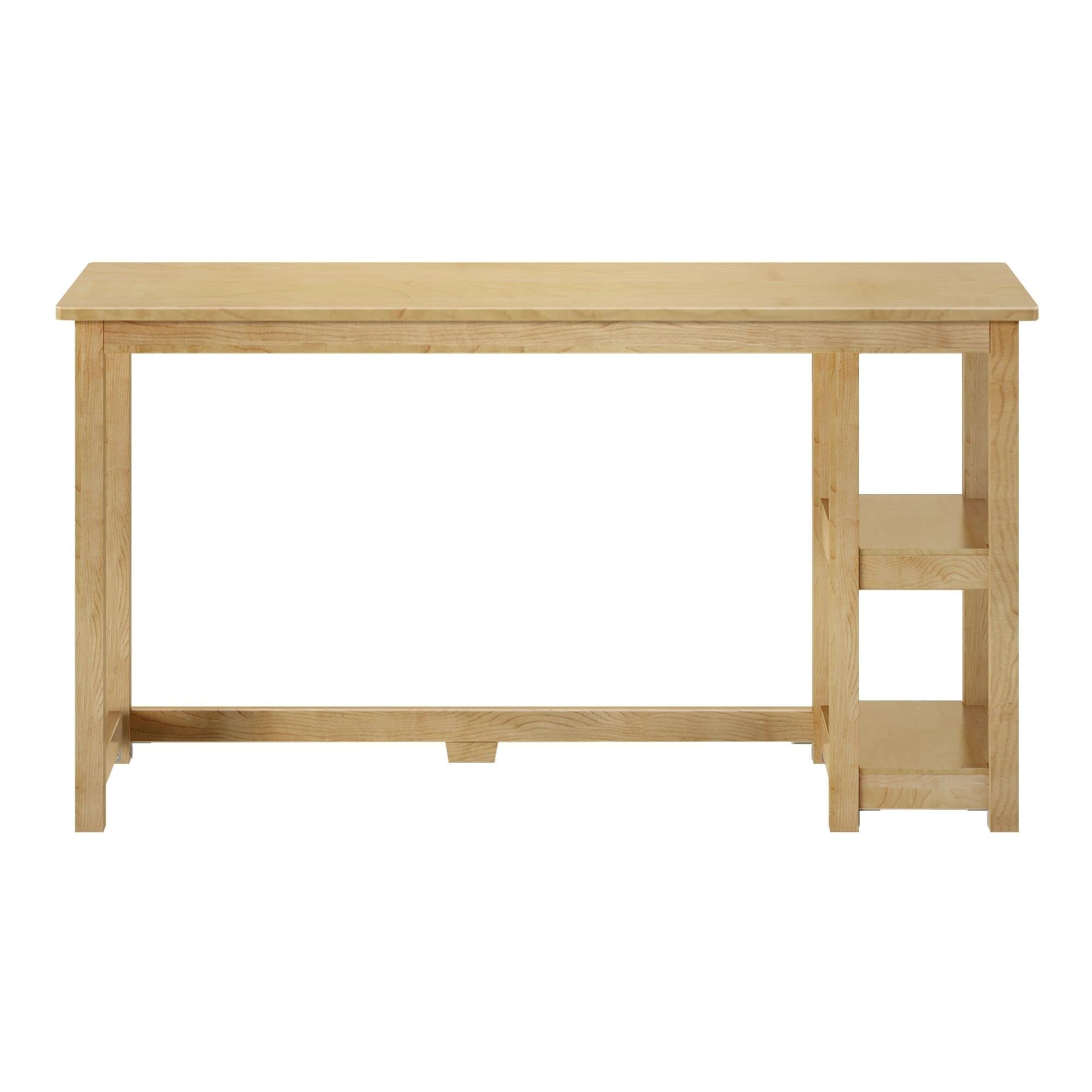 Plank+Beam Computer Desk with Shelves, Simple Desk for Bedroom, Home Office Study Desk, 55.25 Inch, Natural