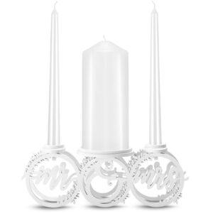 rozrety unity candle holder - unity candles stand for wedding ceremony set - candle holders for wedding decoration, reception, bridal shower wedding gifts(candles not included)