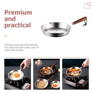 Healvian Small Nonstick Frying pan,Single Egg Frying Pan,6in Stainless Steel Pan,Nonstick Egg Pastry Pan,Metal Fry Pan,Cast Iron Skillet,Mini Skillet with Drip-Spout,for Camping Indoor and Outdoor