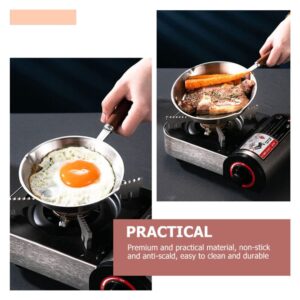 Healvian Small Nonstick Frying pan,Single Egg Frying Pan,6in Stainless Steel Pan,Nonstick Egg Pastry Pan,Metal Fry Pan,Cast Iron Skillet,Mini Skillet with Drip-Spout,for Camping Indoor and Outdoor