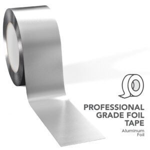 EconoHome Premium Aluminum Foil Tape - 2 inch x 33 yd (3.6 mil) - Adhesive Barrier for Sealing HVAC, Hot & Cold Air Ducts, Dryer Vents - Resilient Against Moisture, Flames, UV Rays