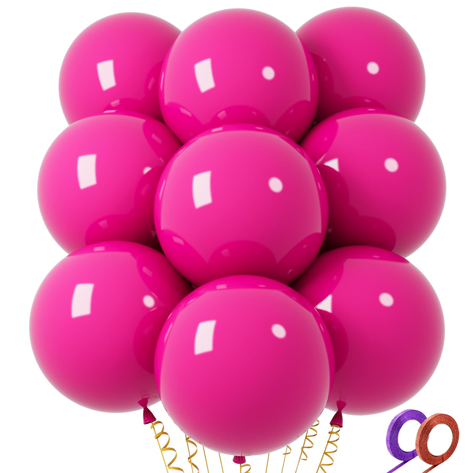 32Pcs Hot Pink Big Balloons 18 Inch, Round Large Latex Party Balloons for Birthday Wedding Decorations.