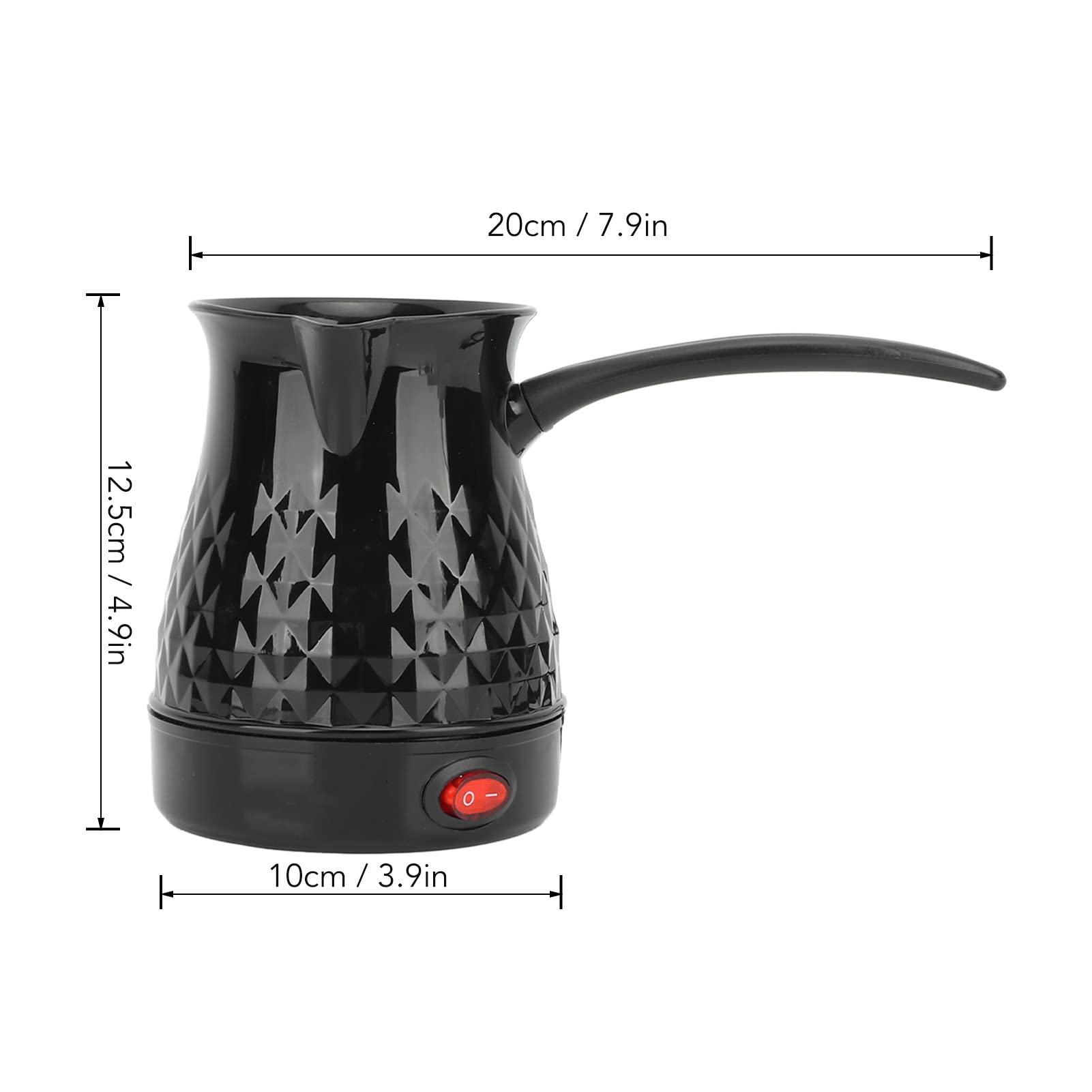 Coffee Maker, ABS Stainless Steel Electric Arabic, Greek & Turkish Coffee Pot, 600ml Even Heating Tea Maker Kettle with Removable & Anti Scald Handle for Greek Arabic Tea, Milk, Butter