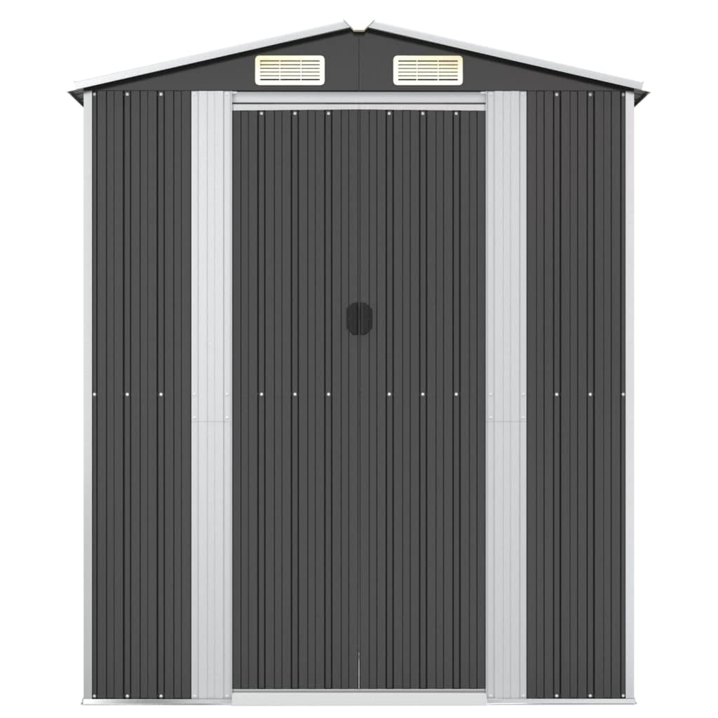 Gecheer Garden Shed Galvanized Steel, Garden Tool Storage Shed with Vent Outdoor Storage Shed Organize Storage House with Door for Backyard Garden Patio Lawn - Anthracite 75.6"x42.5"x87.8"