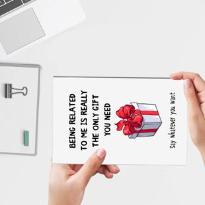 Funny Brother Birthday Cards, Joke Birthday Cards for Sister, Funny Happy Birthday Cards for Cousin, BEING RELATED TO ME IS REALLY THE ONLY GIFT YOU NEED