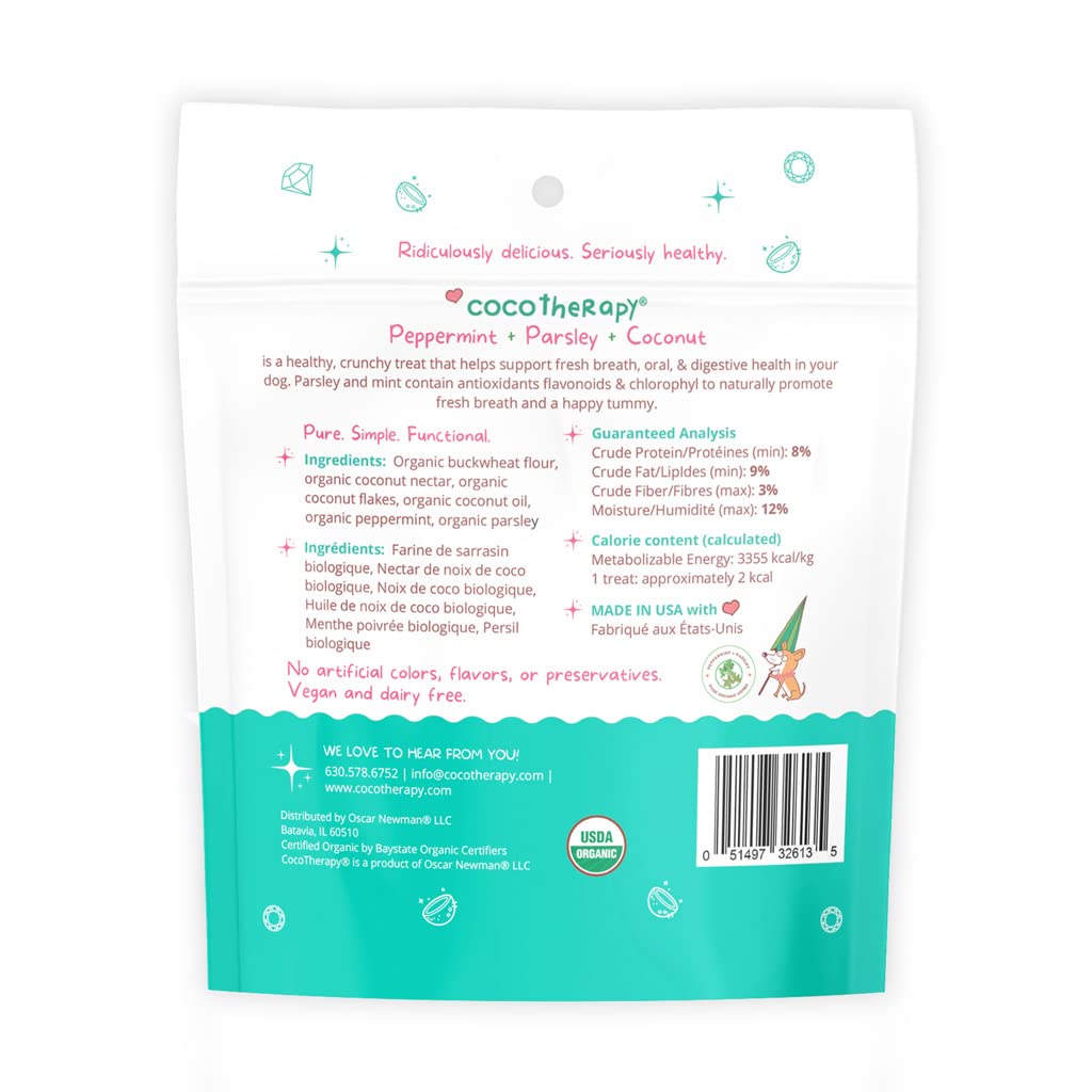 CocoTherapy Coco-Gems Dog Training Treat (Peppermint + Parsley) 5 Oz.