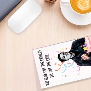 Joycard Funny Birthday Greeting Card with Envelope, Naughty Birthday Card Gift for Him Her, Horror Movies Killer Bday Greeting Card, You Blow Out The Candle