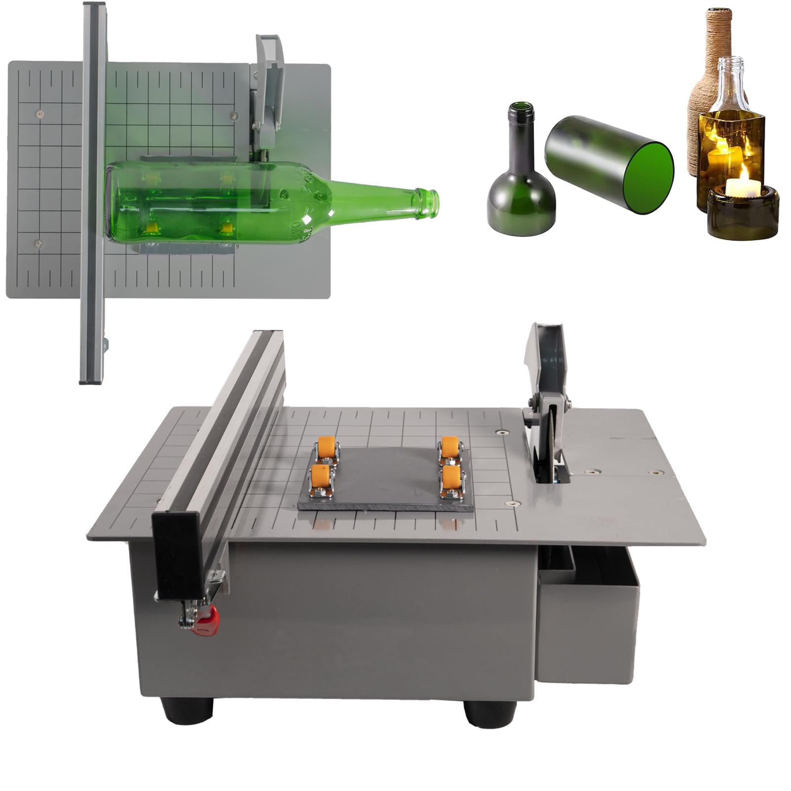 Deruilong Electric Bottle Cutter, Glass Bottle Cutter, Glass Cutter, Stain Glass Cutter Stone Cutter Brittle and Hard Materials Cutter Trim Saw - Rock, Stone, Glass Cutting, Trimming, Sawing Machine