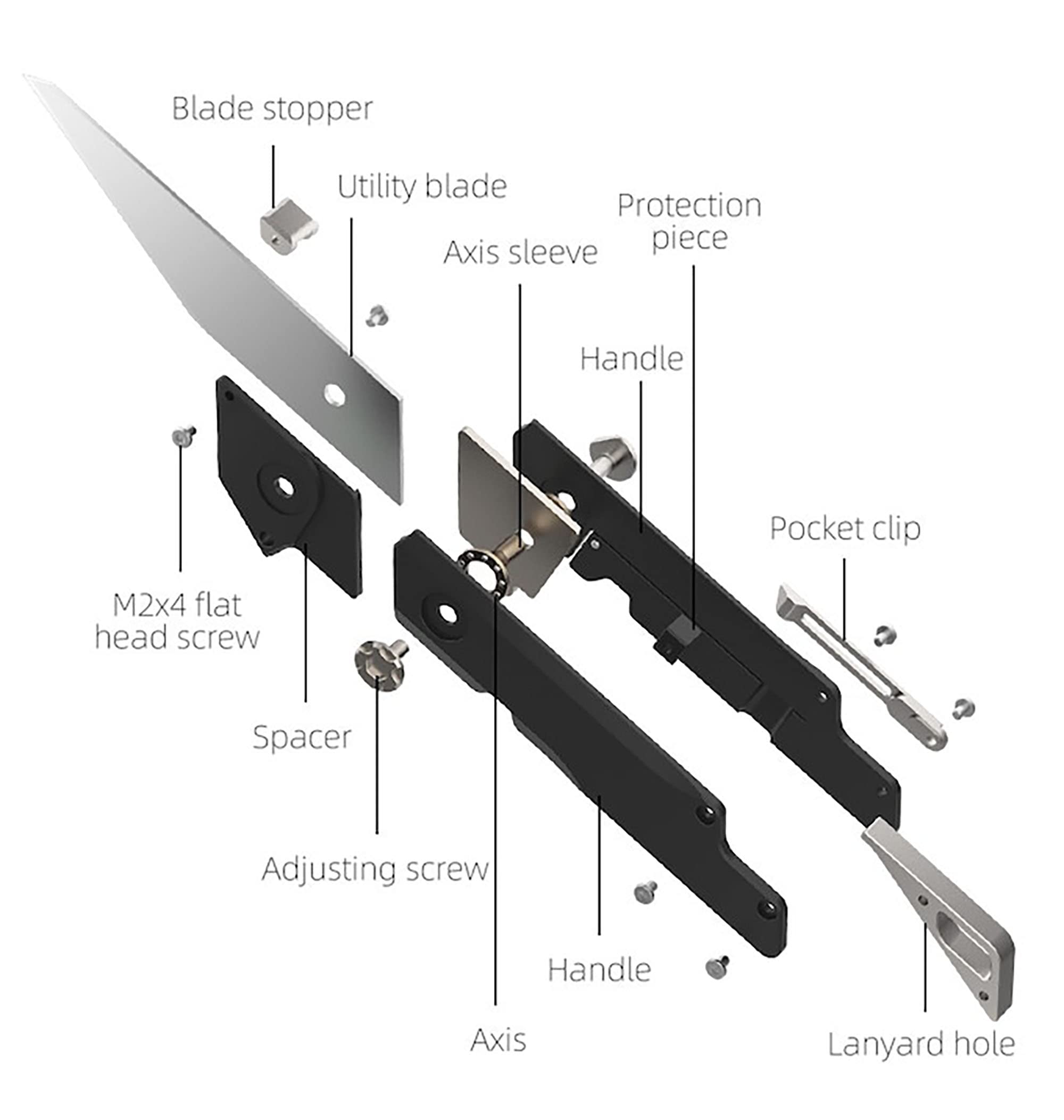 TITANER Raven Titanium EDC Folding Pocket Knife,Box Cutter Suitable for Art Work,Outdoor,Hunting,Household Tools (Black)