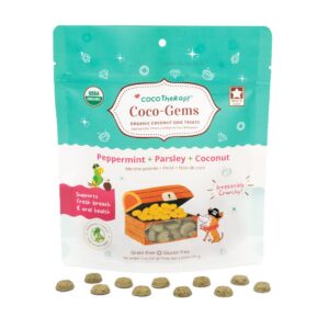 cocotherapy coco-gems dog training treat (peppermint + parsley) 5 oz.