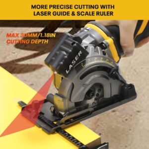 Mellif Cordless 3200RPM Tile Saw, Compatible with dewalt 20V MAX Battery, 3-1/2" Blades, 1-2/11'' Max Cut Depth - For Wood, Plastic, Soft Metal