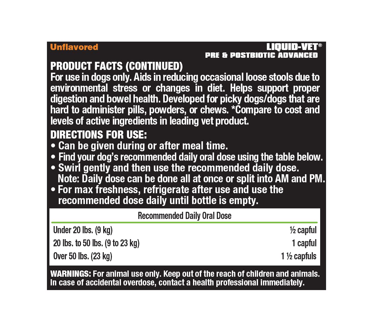 Liquid-Vet K9 Pre & PostBiotic Advanced (Allergy-Friendly Unflavored, 8oz/2Pack)