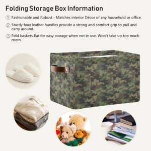 DEHOZO Storage Basket Bins, Military Camouflages Camo Collapsible Storage Cubes Organizer with Handles, Closet Shelves Clothes Storage Box Toys Organizer for Bedroom Living Room, 1pc