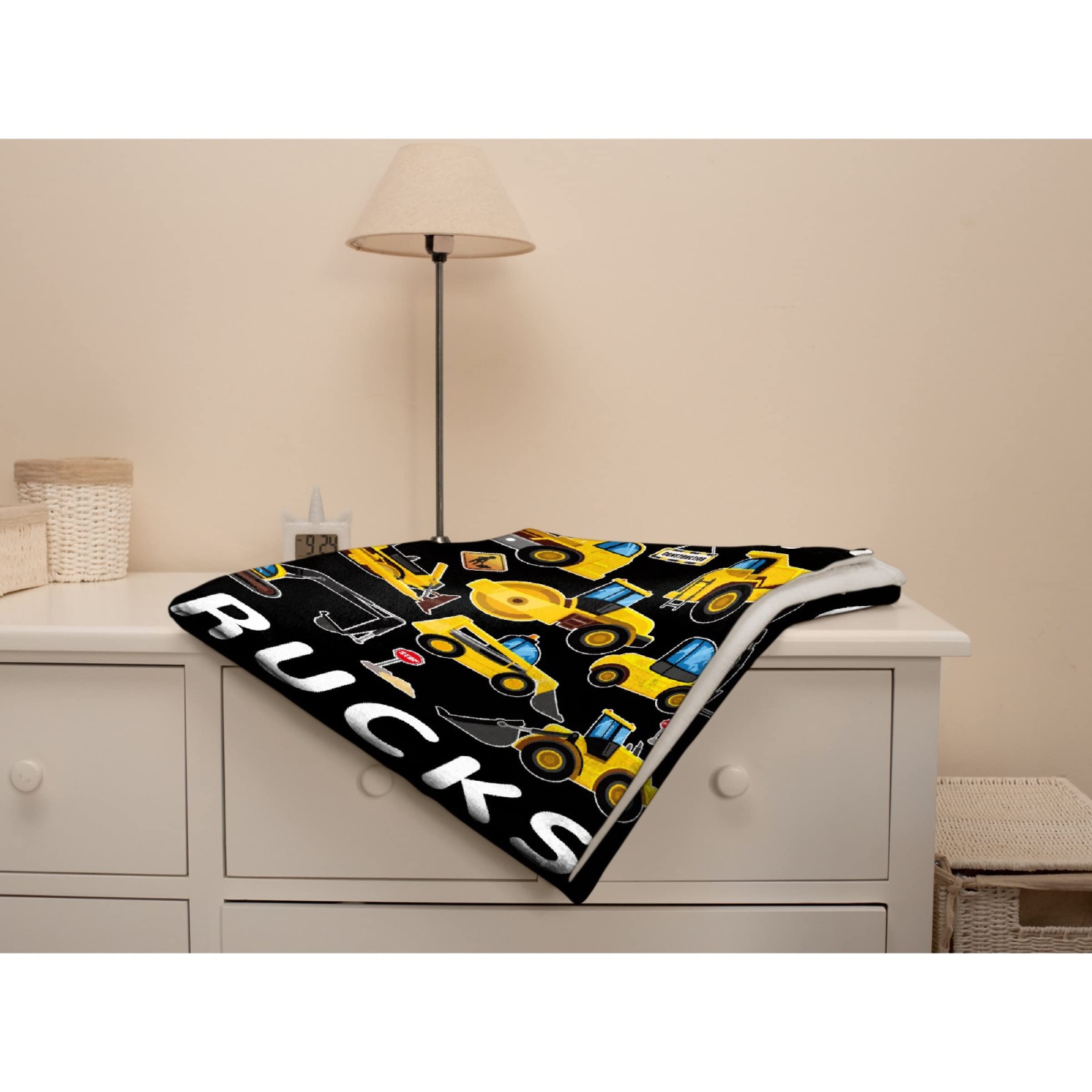 Truck Blanket Gifts 40 x 50 Inch for Kid,Just A Boy Who Loves Trucks Throw Blanket Fannel,Fleece Super Soft Travel Throw Blanket for Bed Couch Sofa