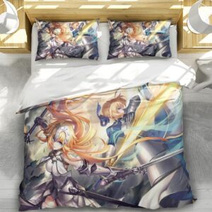 AKARDO Fate Grail War Anime Duvet Cover Soft 3D Printed Bedding Set with Comforter Cover 3 Piece Set Includes 2 Pillowcases and 1 Duvet Cover Machine Washable (08,Full (79"x90"))